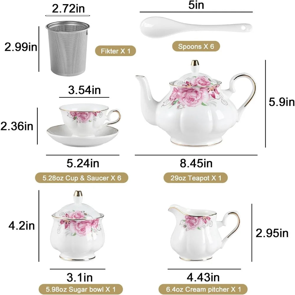 Vintage Gold Tea Set for 6