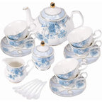 Blue Porcelain Tea Set for 6