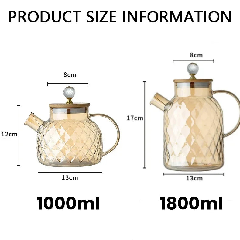 Glass Teapot with Bamboo Lid