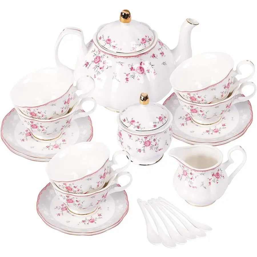 Pink Rose Tea Set