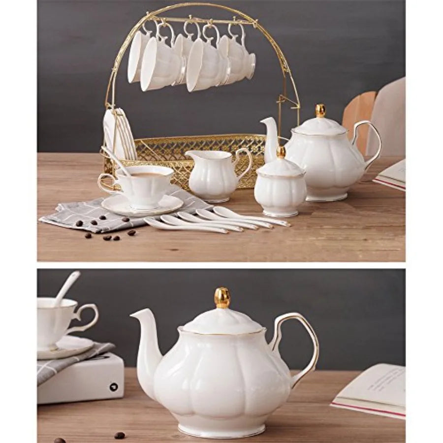 White English Tea Set (15-Piece)