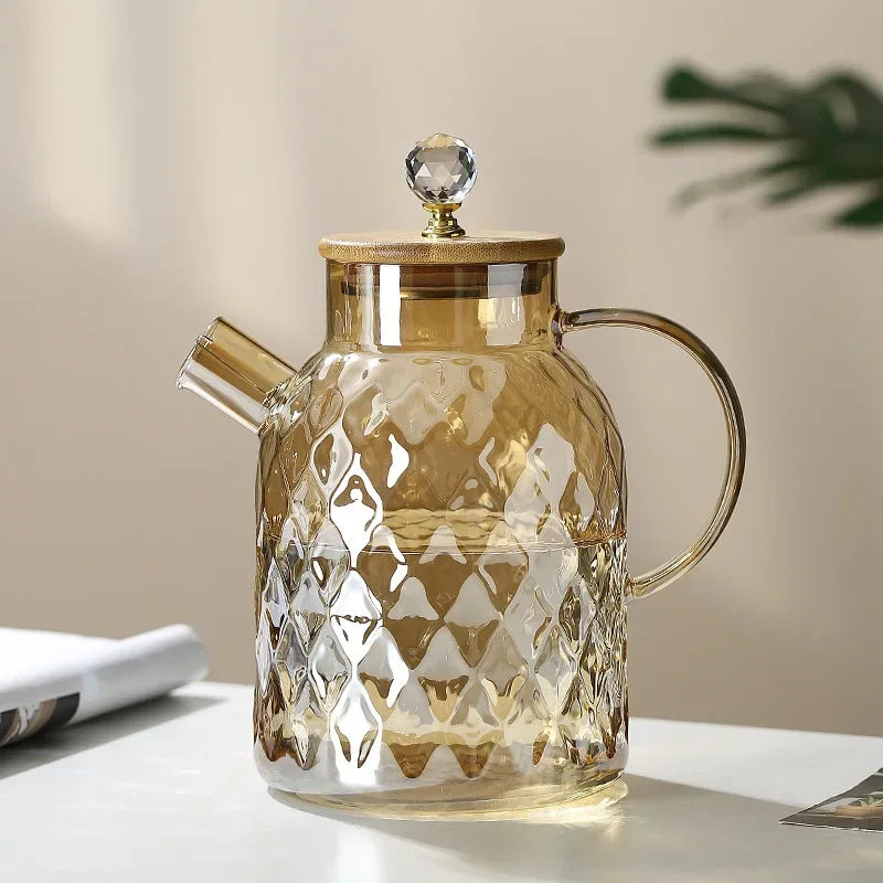Glass Teapot with Bamboo Lid