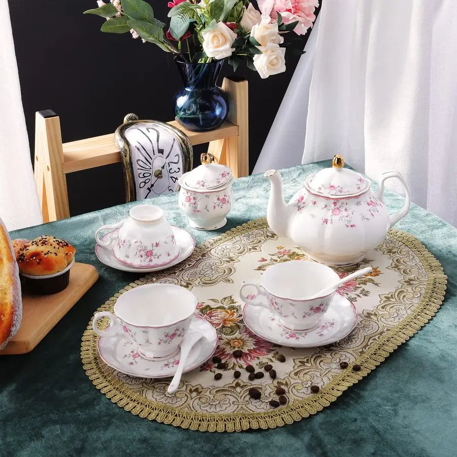 Pink Rose Tea Set