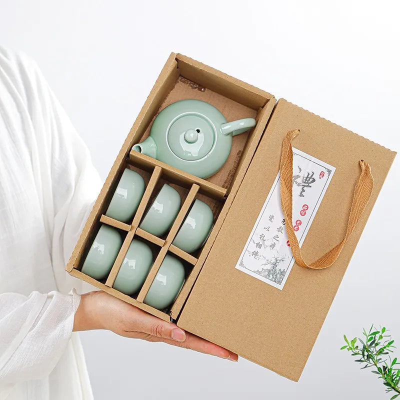 Celadon Fish Tea Set