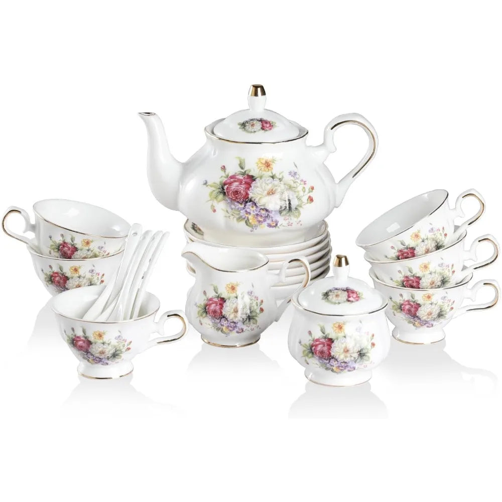Vintage Gold Tea Set for 6