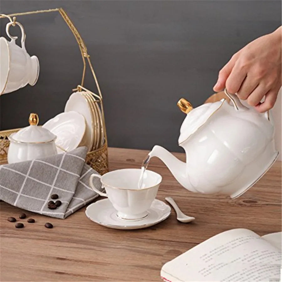 White English Tea Set (15-Piece)
