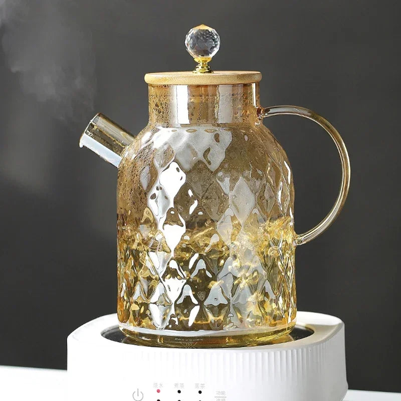 Glass Teapot with Bamboo Lid