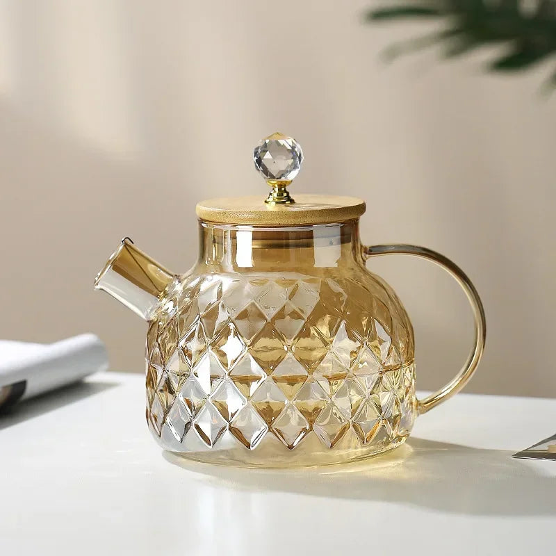 Glass Teapot with Bamboo Lid