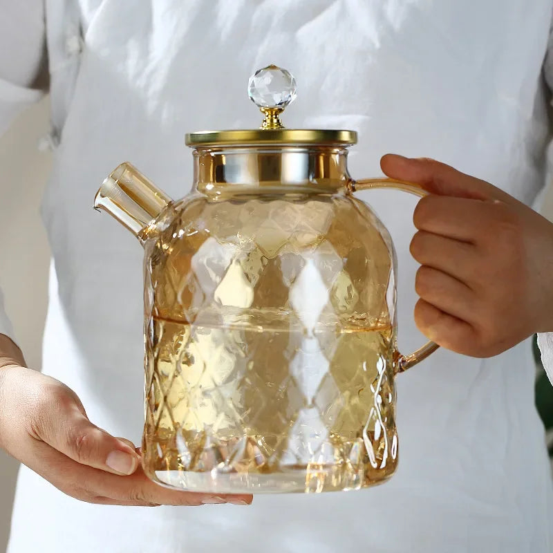 Glass Teapot with Bamboo Lid