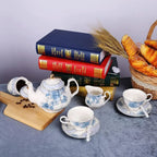 Blue Porcelain Tea Set for 6
