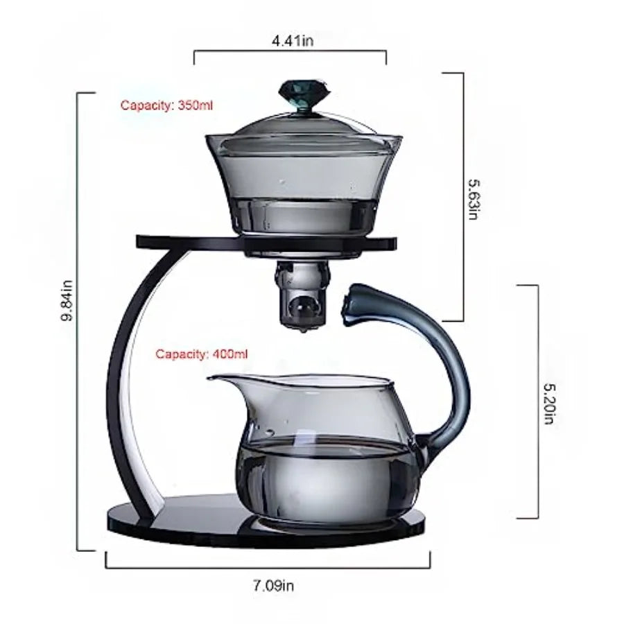 Magnetic Rotating Glass Teapot