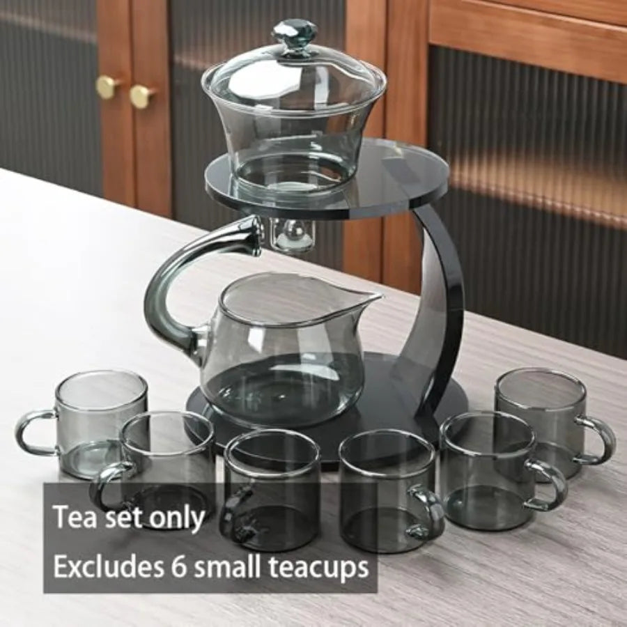 Magnetic Rotating Glass Teapot