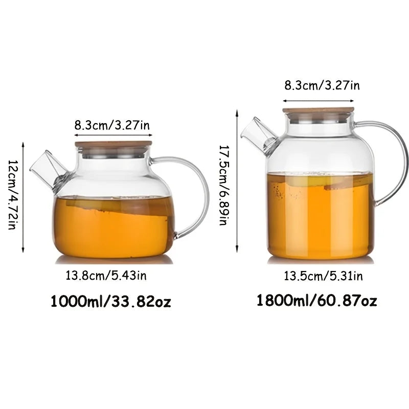 Large Glass Teapot 1L/1.8L