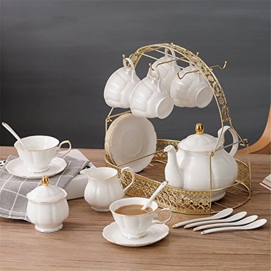 White English Tea Set (15-Piece)