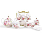 Pink Bone China Tea Set